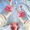 Loopy Little Beaver bonito doce menina estilo menina luvas de pelúcia pele de vison inverno espessado cold-proof luvas quentes