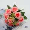 Oz Flor de Rosa Escena de Boda Arreglo Flor de Maceta para el Hogar Ramo Decoración Floral de Mesa para Lobby de Hotel Rosa de Simulación