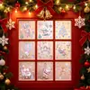 Decoraciones navideñas rosadas de Papá Noel gato globo de aire caliente guirnalda pegatina electrostática para puerta de cristal ventana de armario ambiente