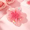 Tejido de malla ligero con pompones, diseño de flor de cinco pétalos, organza, flor hecha a mano, producto semiacabado para decoración DIY, accesorio semiacabado