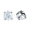 Joia Brinco de Liga de Titânio Jiangtai F136 com Base Redonda Zircônia de Floco de Neve Corpo de Titânio G23 Piercing na Língua Stud para Orelha Stud para Osso da Orelha