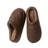 Pantuflas de algodón para hombre talla grande para otoño e invierno 2026 nuevo modelo para interior del hogar cálidas impermeables antideslizantes de cuero PU para invierno