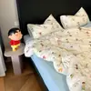 Sábana de Algodón Puro de Doble Capa de Grado A para Maternidad e Infancia, Amigable con la Piel, para Dormitorio de Estudiantes, Cama Individual Infantil, Sábana Ajustable y Funda de Edredón