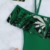 Traje de Banho Peça Única Ruffle Estilo 2026 com Alças Finas, Moda Europeia e Americana Sexy Peça Única Slim-Fit Venda por Atacado