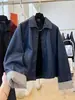 Chaqueta de cuero para mujer de estilo retro de Hong Kong, de alta gama, corte holgado, adelgazante, nueva para otoño-invierno, diseño para commuting en figuras petite