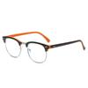 Cross-mirror Novos Óculos Anti-azul Half-frame Rice Nails Retro Flat Glasses Masculino e Feminino Anti-azul Óculos No-degree