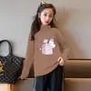 Y2372# cuhk meninos e meninas roupas infantis Coringa camiseta de manga comprida roupas infantis casaco de outono de veludo Coringa camiseta moda