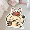 Tapete com Padrão de Desenho Estilo Ins Imitação de Caxemira Tapete de Quarto ao Lado da Cama Material Peludo Tapete com Formato Especial para Crianças Tapete de Entrada