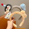 Diadema de Peluche con Estampado de Leopardo Rosa y Lazo de Gato para Mujer, Diadema Linda Versátil para Lavarse la Cara, Pasador para Mujer con Corona Alta