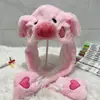 Chapéu de coelho com orelhas que se movem, chapéu de coelho fofo, chapéu de rede para dança com música e bolsa de ar, a primeira geração de cabelo