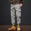 Pantalones de pierna suelta casual largos para hombre, estilo retro americano lavado nuevo, elásticos, forro polar, para Otoño e Invierno, marca de moda