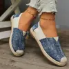 Zapatos Casuales de Verano para Mujer, Estilo Nuevo, Patchwork de Mezclilla, Suela Plana, Suelas Suaves y Cómodos, Slip-On