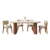 Cadeira de Jantar em Madeira Maciça para Uso Doméstico, Cadeira Moderna Estilo Creme com Almofada Macia, Banqueta de Jantar, Cadeira para Reunião de Hotel, Cadeira de Jantar de Luxo Leve com Encosto, Outros