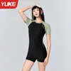 Fato de Banho Feminino 2025 Novo Popular Conservador Peça Única Boxer Piscina Especial Cobrindo a Barriga Look Emagrecedor Fato de Banho para Águas Termais