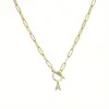 Europa y Estados Unidos caliente 26 diamantes de imitación letra clip cadena hebilla OT collar temperamento simple collar con nombre venta al por mayor