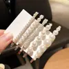 Conjunto de cinco peças tamanho pérola com contas presilha de cabelo lateral presilha para franja presilha superior fofa Rede social presilha lateral