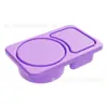 Caja de Condimentos de Silicona Portátil de Doble Compartimento Amazon, Contenedor de Salsa, Caja de Almacenamiento y Contenedor de Snacks con Tapa, Seguro para Microondas
