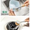 Escova de limpeza de panelas com cabo longo de bambu, escova multifuncional para cozinha, escova de descontaminação de panelas, multicolorida, uma peça