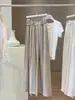 Pantalones Anchos Casuales Simples de Algodón y Lino Estilo Japonés para Mujer, Nuevo Estilo Verano 2026, Pantalones Largos Rectos de Cintura Alta Sueltos y Elegantes con Efecto Plisado