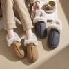 Nuevas Pantuflas 2025 Forradas de Felpa y Engrosadas para el Hogar Calientes Zapatos de Algodón de Suela Gruesa Antideslizantes de Invierno para Mujer Pantuflas de Algodón Felpudo para Interiores