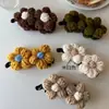 Pinza de Plátano Flor de Hilo Vintage Bloque de Color Tamaño Grande Clip para Cola de Caballo Completa Otoño e Invierno Pinza para el Cabello Elegante Versátil