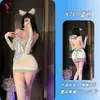 Lencería de Seducción Nocturna Puro Deseo Uniforme de Sirvienta Transparente Conjunto de Falda Bodycon Sexy Ropa de Dormir Erótica 9717