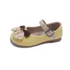 Sapatos de Couro Lisos para Meninas 2026 Nova Coleção Primavera e Verão Sapatos de Couro Infantis Fofos com Laço Estilo Princesa Sapatilhas Modernas