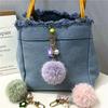 Pequeno Chaveiro de Carro com Bola de Pelo de Flor Fresca Colorido Bola de Doce Pérola Pingente de Bolsa Acessórios Pingente de Bolsa para Conjunto de Fone de Ouvido