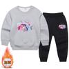 Conjunto de Suéter de Veludo Infantil Little Pony 2022 Outono e Inverno Novo Estilo Tops e Calças Conjunto de Duas Peças para Meninos e Meninas