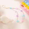 Cadena para teléfono móvil de acrílico con perlas de amor de color de moda de verano para mujer, cordón corto para teléfono móvil, cordón para llave, venta al por mayor
