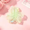 Tejido de malla ligero con pompones, diseño de flor de cinco pétalos, organza, flor hecha a mano, producto semiacabado para decoración DIY, accesorio semiacabado