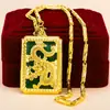 Comercio Electrónico Transfronterizo Más Vendido Colgante Masculino Vietnamita Chapado en Oro con Guan Yu, Colgante Chapado en Oro de Imitación de Jade, Joyería Unisex