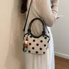 Bolso Único de Lunares para Mujer, Bolso Tote Pequeño Exquisito y Moderno, Bolso de Hombro Versátil Nueva Moda 2026, Bolso Cubo Personalizado