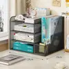Suporte para Armazenamento de Arquivos, Cesto Organizador Multifuncional para Mesa, Caixa Organizadora de Mesa, Suporte para Livros, Estante de Escritório, Armazenamento de Dados