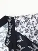 Camisa de Verano 2025 Nueva Estilo Europeo y Americano para Mujer con Estampado Posicionado de Flores 7014