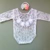 Ropa de Fotografía de Encaje para Bebé Recién Nacido Europeo y Americano Decoración de Flores de Gasa Ropa de Foto de Encaje Diadema de Perlas Conjunto de Dos Piezas