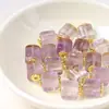 Pulsera Nueva de Cubo de Azúcar Espaciador de Amatista Chapada en Oro, Collar de Cuentas Cuadradas, Pulsera Lulutong, Espaciadores de Cristal al por Mayor