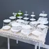 Arranjo de Aniversário Decorações de Mesa de Sobremesas Prateleira de Exibição de Casamento Europeu Mesa de Frutas Bandeja de Plástico para Bolo Suporte para Lanches