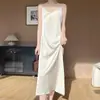 Vestido Largo de Satén Floral con Lentejuelas para Mujer Verano Nuevo Estilo Ropa Exterior Ajustado Adelgazante Sobre la Rodilla