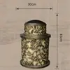 Faro de Pilar de Aluminio Fundido Estilo Europeo con Ventana de Manzana, Diseño de Red de Pescado y Flor, Iluminación LED para Jardín y Paisajismo Exterior