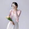 Cárdigan de Punto Protector Solar para Mujer, Abrigo Fino, Blusa para Aire Acondicionado, Chal de Verano, Chaleco Corto de Seda de Hielo, Chaqueta Corta de Hada