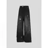 Jeans retro americano com estampa de estrelas para mulheres 2026, outono, corte solto, modelador, moda de rua, calças largas de perna larga com corte curvo