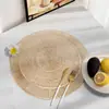 Esterilla Aislante Térmico Estilo Western de PVC, Posavasos Impermeable y Antideslizante, Manteles Individuales para Tazones y Platos, Mantel de Mesa de Comedor de Color Sólido con Estampado Dorado, Aislamiento Térmico y Antideslizante al por Mayor