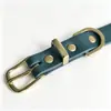 Collar Sencillo para Mascota de Aleación de Zinc, Collar de Cuero Genuino, Collar para Perro de Piel de Vaca de Primera Capa, Collar de Cuello, Anillo para el Cuello para Perros Grandes, Medianos y Pequeños