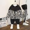 Chaqueta Patchwork con Estampado de Leopardo para Niña 2025 Otoño Nuevo Top Cardigan para Bebé Niña Chaqueta con Capucha para Niñas Marca de Moda