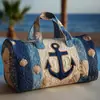 2026 Nueva Serie Náutica Retro Transfronteriza Bolsa de Viaje Acolchada Portátil para Distancias Cortas Bolsa Deportiva Multifuncional para Fitness