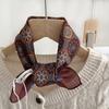 Bufanda Pequeña Cuadrada de Estilo Japonés Ligera Retro Artística en Capas Estilo Mori Paisley Bufanda de Seda para Viajero Bufanda para el Cuello Pañuelo para la Cabeza Bufanda de Algodón Lino Estilo Coreano