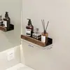 Estante de Almacenamiento para Baño de Nogal Baño Inodoro Escritorio de Lavado Inodoro Pared Estante de Almacenamiento sin Agujeros
