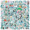 65 adesivos de bolsa com expressão facial de Hatsune Miku estilo cartoon chibi, adesivos para guitarra, computador, celular, Hatsune Miku
