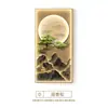 Nueva Pintura Decorativa de Entrada de Paisaje Chino Respaldo por Montaña Dorada Pintura de Pared de Entrada Pino de Bienvenida Pasillo con Luces Pintura Colgante